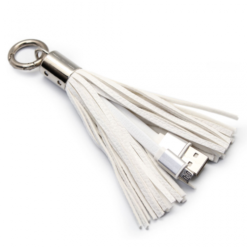 Data kabal sa priveskom micro USB beli - Data kablovi sa priveskom Mikro USB