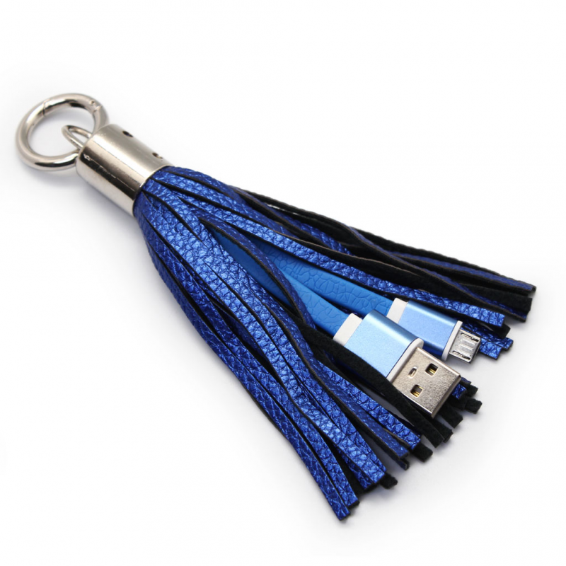 Data kabal sa priveskom micro USB plavi - Data kablovi sa priveskom Mikro USB