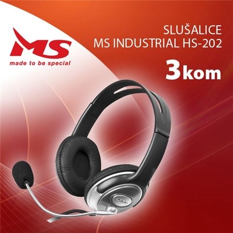 MS Industrial sluÅ¡alice sa mikrofonom HS-202 3kom - Slušalice za kompjuter